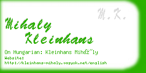 mihaly kleinhans business card